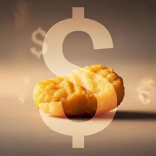 Golden-Brown Chicken Nugget with Dollar Symbol Accent