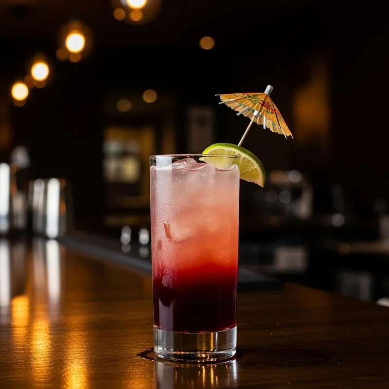 Vibrant Cocktail Presentation with Lime and Umbrella Vibrant Cocktail Presentation with Lime and Umbrella