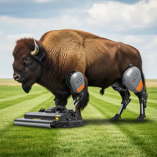 Organic Meets Mechanical: Majestic Bison Mower Hybrid