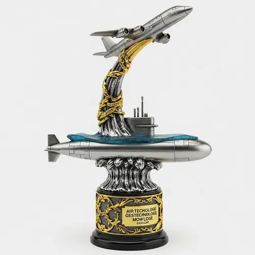 Aircraft and Submarine Trophy - Elegant Blend of Air and Marine Technology
