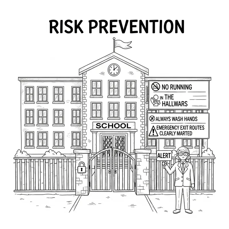Sketch Icon for Risk Prevention in Schools