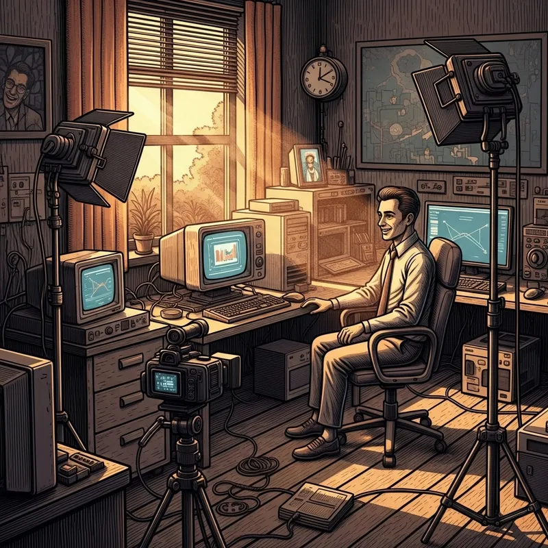 Intricate Chiaroscuro Retro Webinar with Vintage Tech Vibes