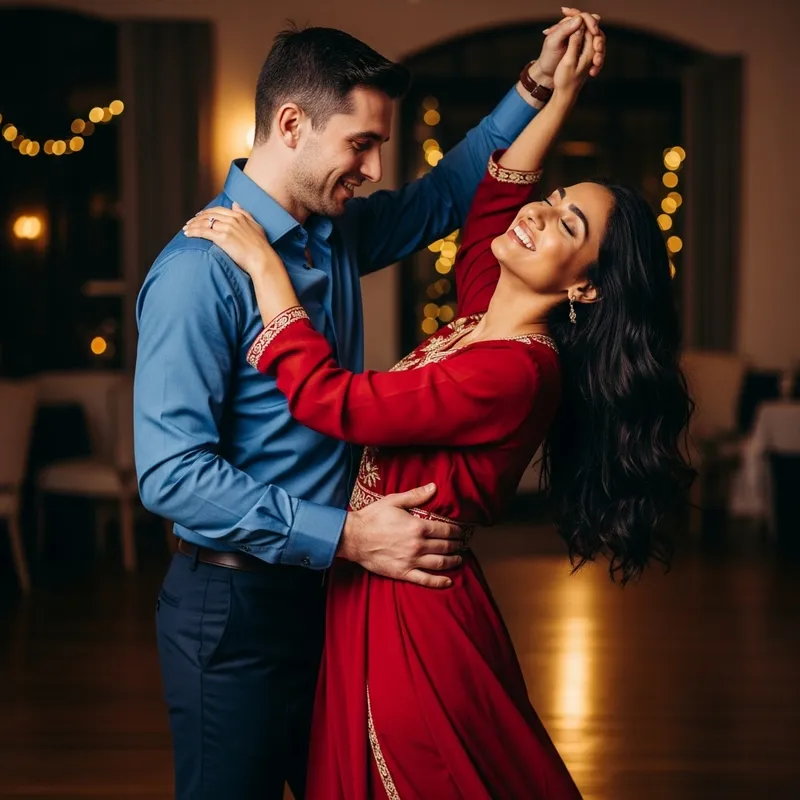 Romantic Dance: Couple Dancing to Love Song
