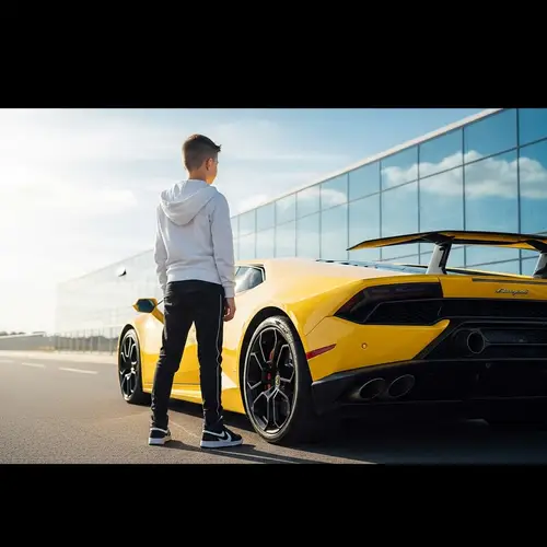 Stylish Boy with Lamborghini Huracan