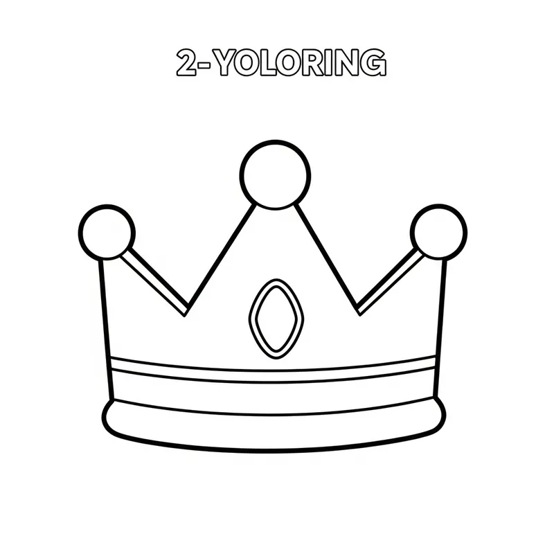 Simple and Easy Crown Coloring Page for Toddlers