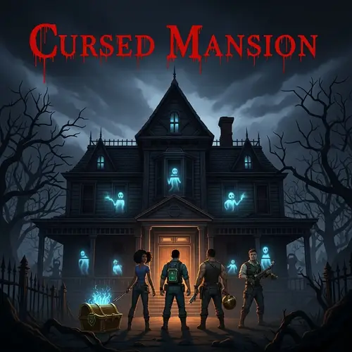 Cursed Mansion - Chilling Horror Video Game Cover
