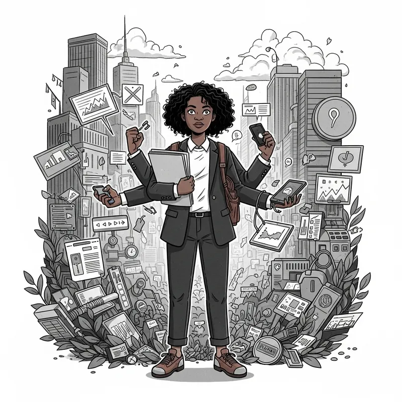 Thriving Motivation Amidst Chaos - Empowering Illustration