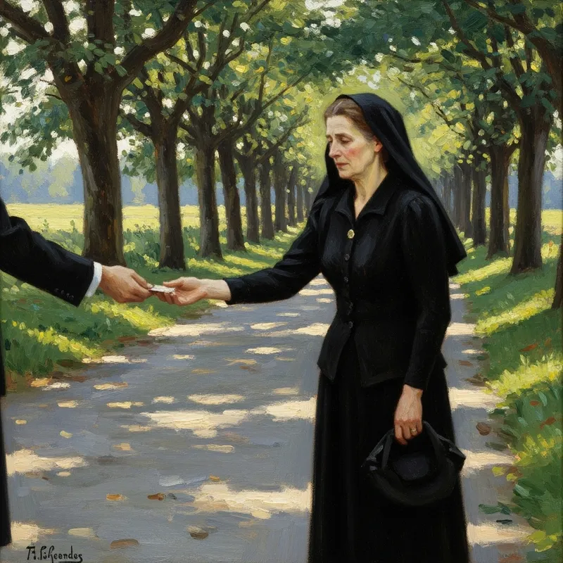 Widow's Offering in Impressionist Style