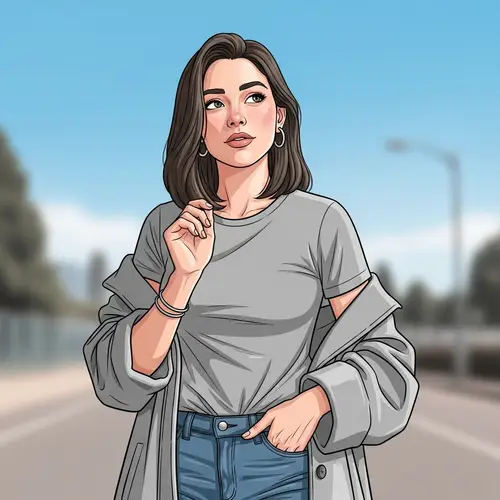 Natasha Lapinskaya - Thoughtful Woman Outdoors | Casual Attire