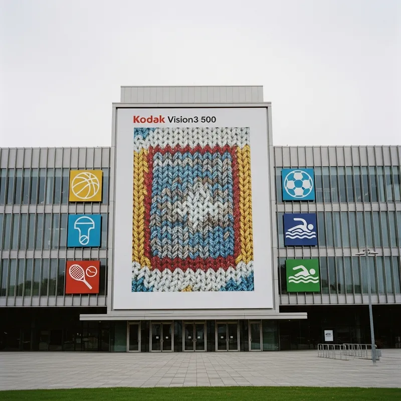 Knitted Wall Poster Mockup at Modern Sports Complex