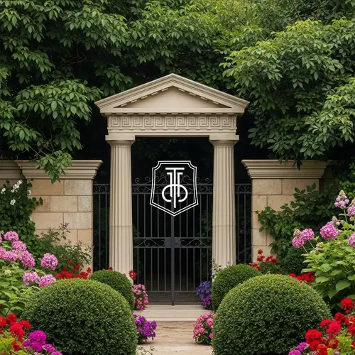 Greek Garden Gate: Ancient Charm and Blooming Elegance