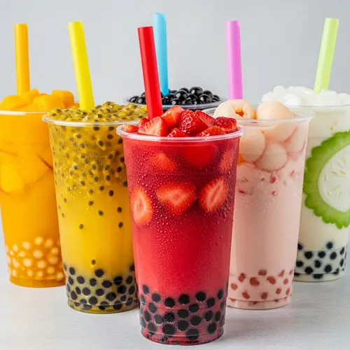 Delicious Bubble Tea Collection - Mango, Passionfruit, Strawberry, Lychee, White Gourd