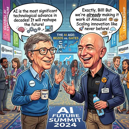 Gates & Bezos: A Caricature Conversation on AI