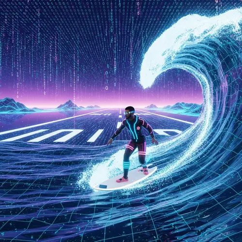 Ride the Digital Wave in the Vibrant Metaverse | Surfer's Journey
