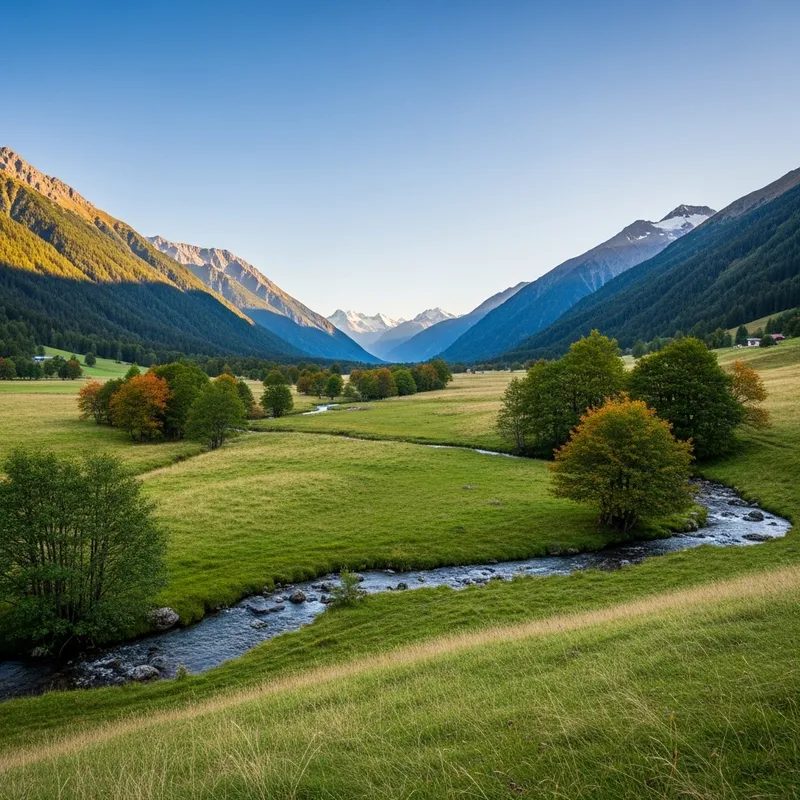 Serene Valley & Majestic Mountains
