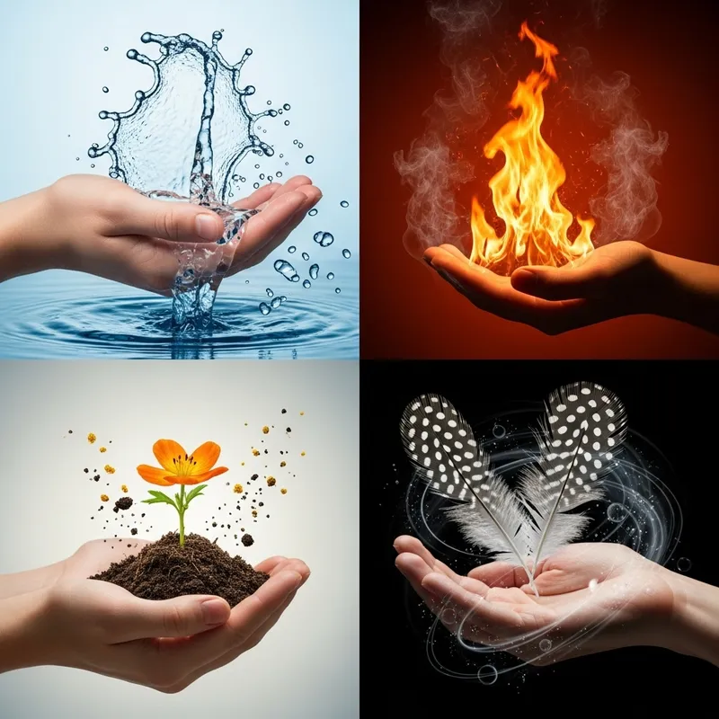 Elemental Hands: Water, Air, Earth, Fire Unity Image