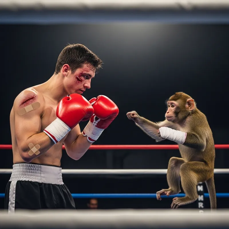 Monkey vs Boxer: Epic Battle with Injuries