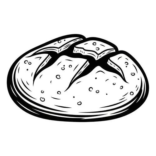 Handcrafted Artisan Bread Icon - Black and White