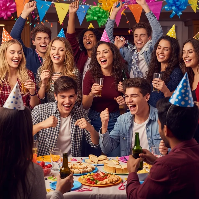 Diverse Group of Teens Enjoying Festive Party | Realistic Scene