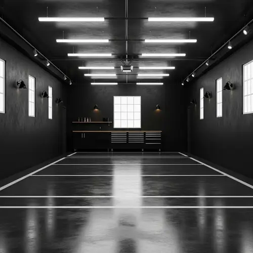 Minimalist Designed Garage Interior: Monochromatic Scheme