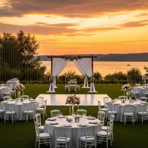 Romantic Sunset Wedding Venue with Lake View