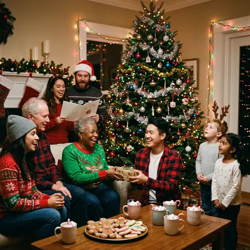 Festive Season Celebration with Multicultural Revelers