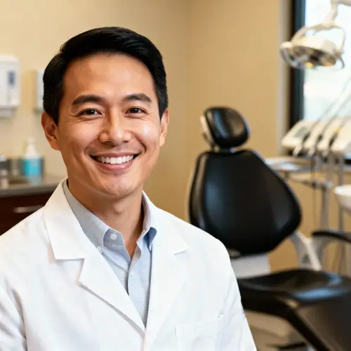 Friendly Dentist Headshot in Professional Setting