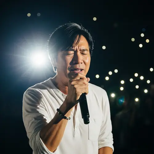 Passionate Asian Man Singing on Stage | Live Concert Performance