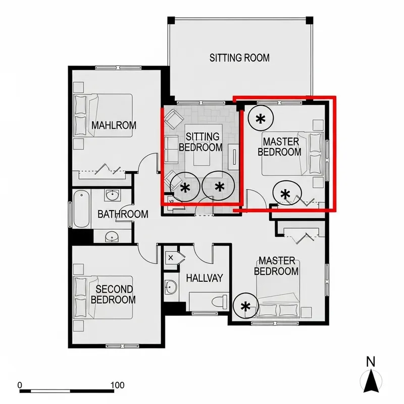 Crime Scene Incident: Master Bedroom & Sitting Room Analysis