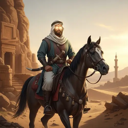 Middle-Eastern Man Riding Horse: Symbolizing Courage & Wisdom