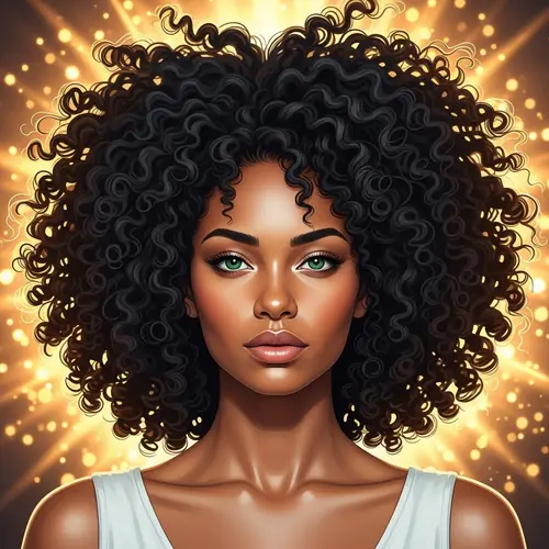 Stunning Portrait of a Brown Woman with Big Curls
