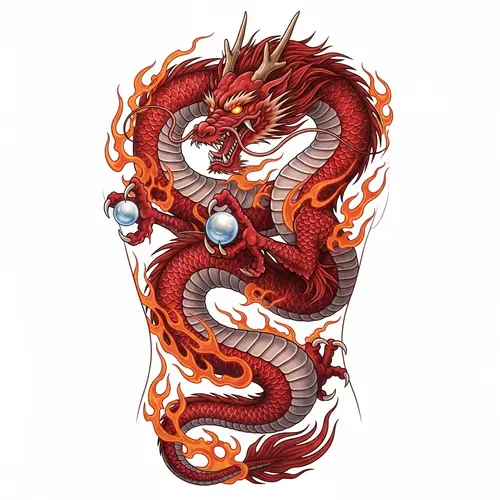 Red Dragon Tattoo Design: Majestic 4K Image