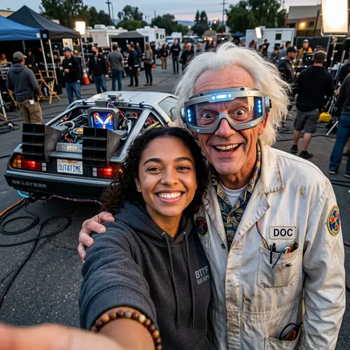 Selfie with Doc Brown from Back to the Future