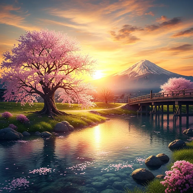 Breath-taking Japanese Landscape Art | Tranquil Mount Fuji View