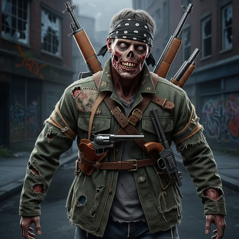 Eerie Zombie Street Style with Vintage Guns Eerie Zombie Street Style with Vintage Guns