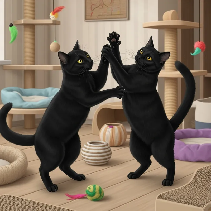 Playful Black Cats: Interactive Fun with Feline Friends