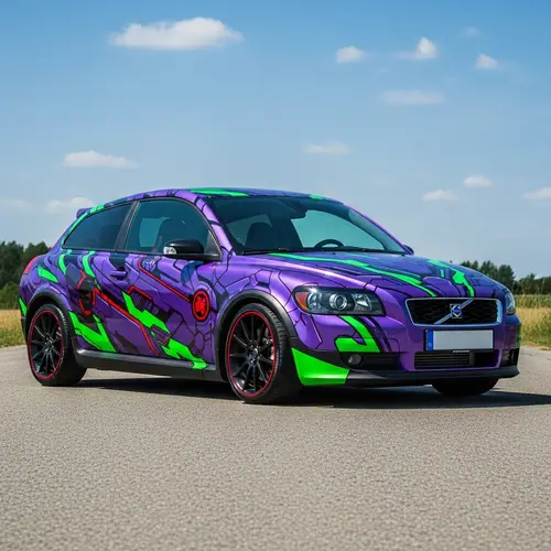 Stylish Volvo C30 with Custom Robotics-Inspired Paint Job