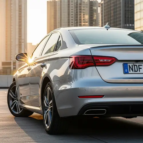 Sleek Metallic Car with Paint Protection Film | NDFOS License Plate