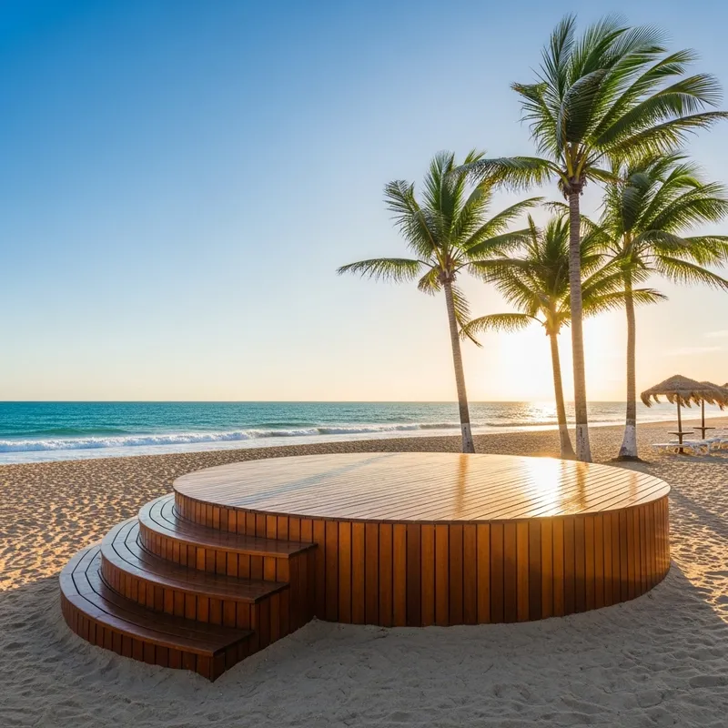 Tranquil Beach Podium Stage | Serene Setting