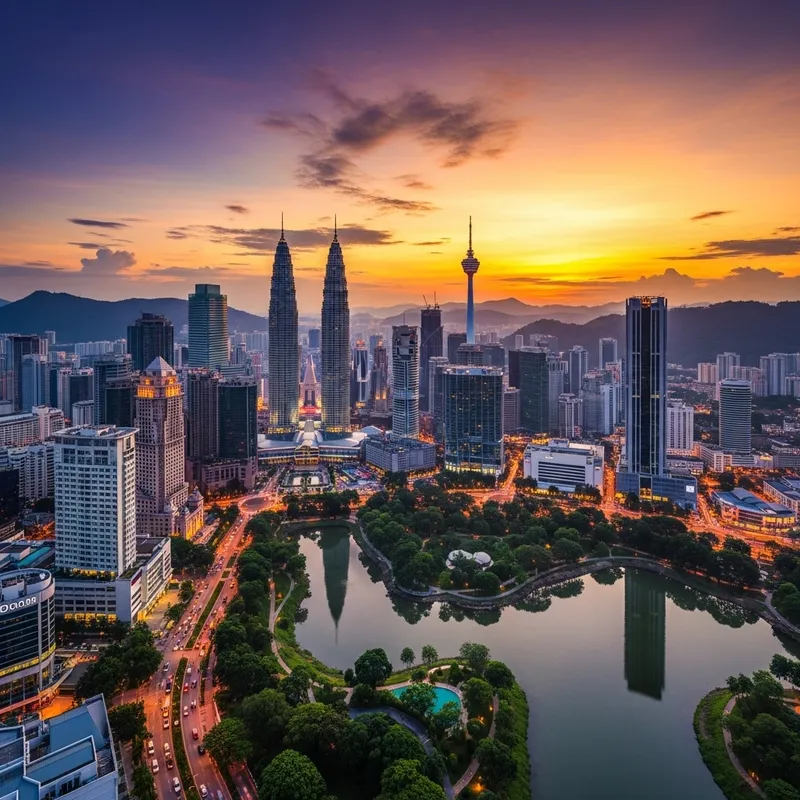 Kuala Lumpur Skyline Facebook Cover Sunset