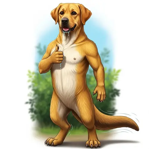 Anthropomorphised Dog Illustration | Labrador Retriever Character Design