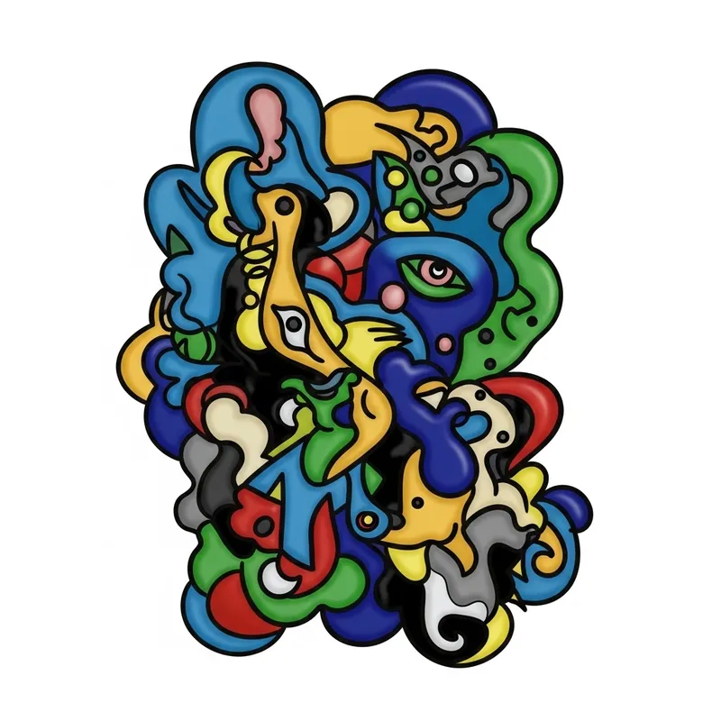 Abstract Surreal Shapes Composition Artwork