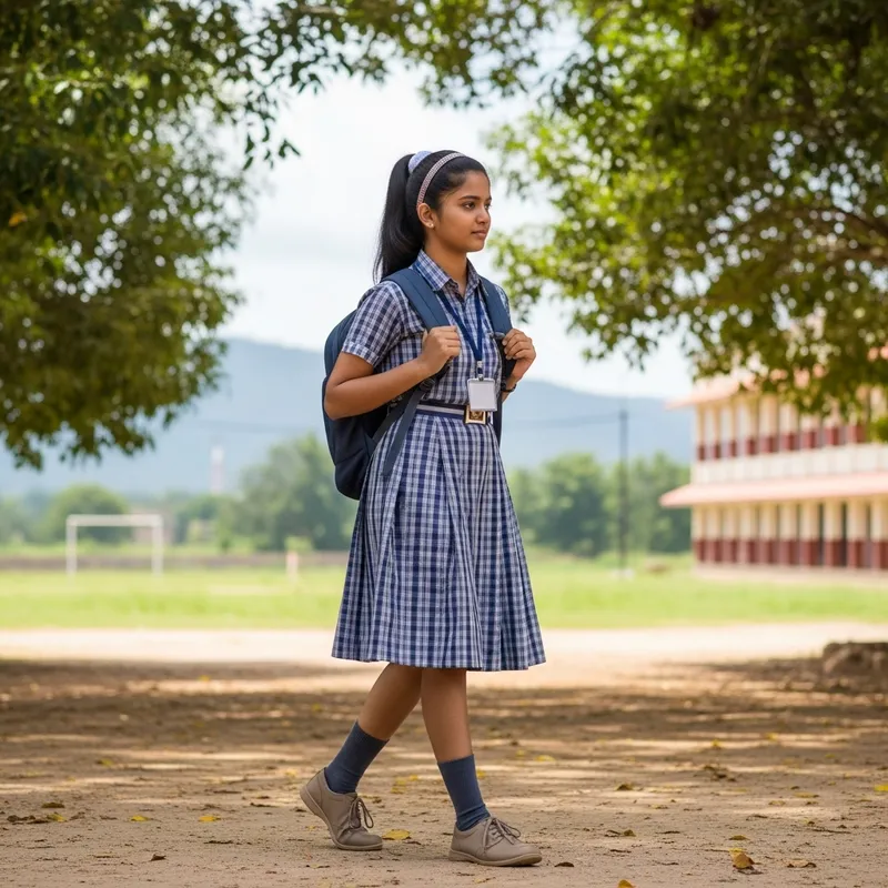 School Girl in Tiny Skirt - South Asian Style