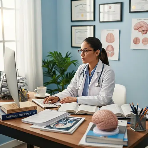 Hispanic Woman Neuro-Psychologist | Professional Office Setup