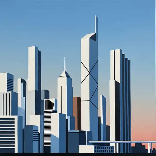 Minimalist Cityscape Painting | Urban Skyline Art
