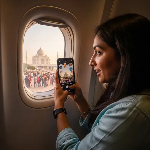 Gulabsa Captures Taj Mahal View from Airplane | Cultural Diversity