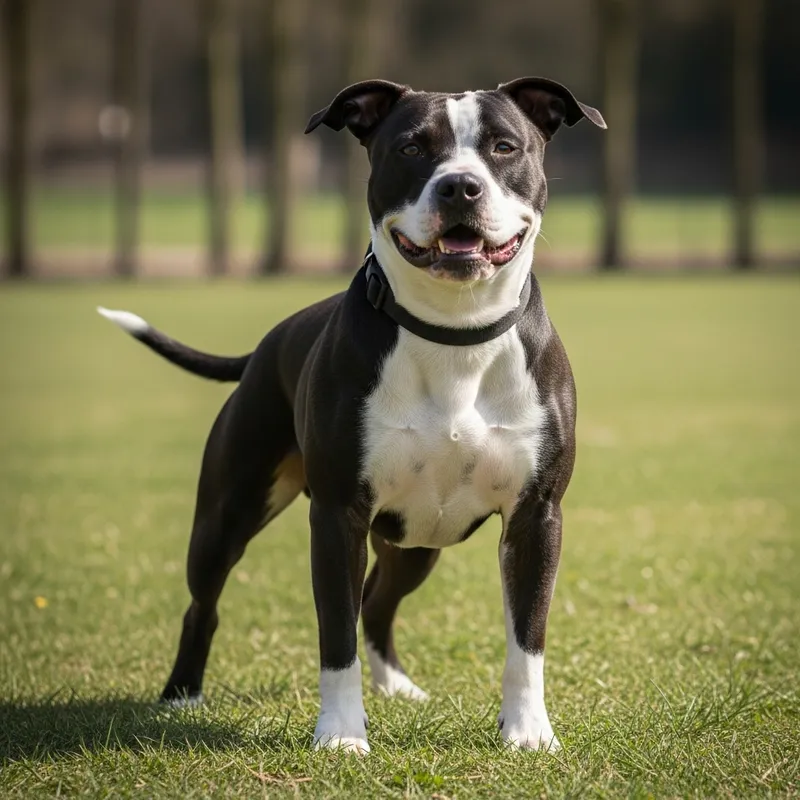 Elegant Black and White Pitbull
