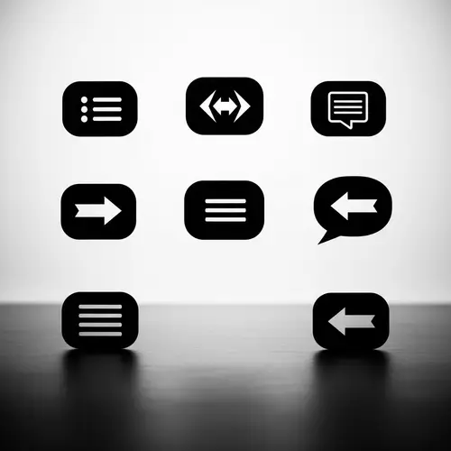 Monochrome Navigation Icons in Mid-Century American Realism Style