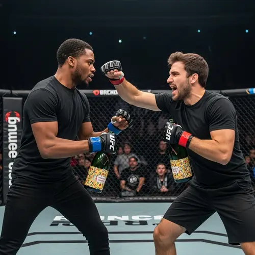 Geeky Champagne Showdown: Black vs Caucasian MMA Enthusiasts