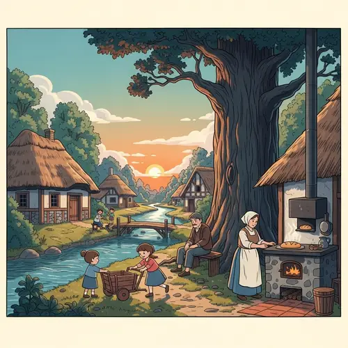 Whimsical Animated Short Film: Nostalgic Village Scene